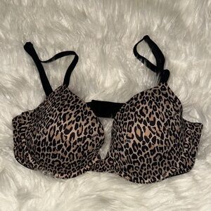PINK Victoria's Secret Black and Brown Leopard Bra